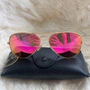 Rayban Hot Pink Aviator Sunglasses